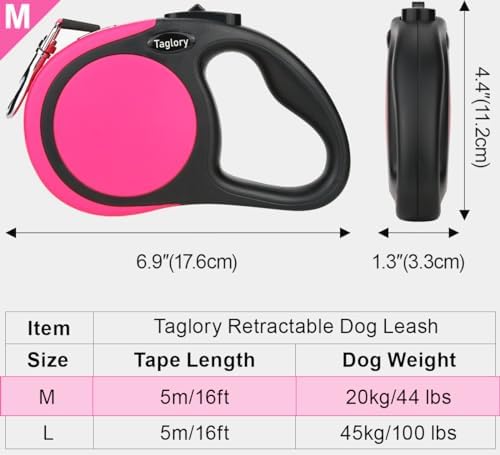 Taglory Retractable Dog Leash, One-Handed Brake - Image 4