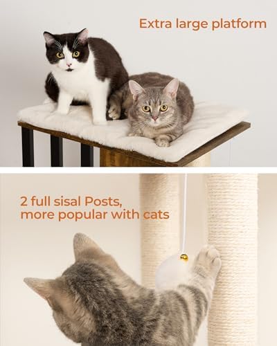 FourFurPets 35.4in 3-Tier Modern Cat Tree Tower Condo, Cat Scratch Posts - Image 4