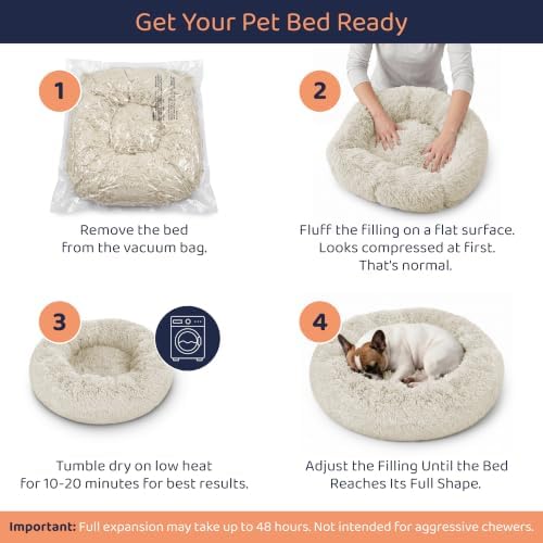 Calming Donut Dog Bed for Small Dogs, Round Dog Bed for Medium & Large Dogs - Image 4