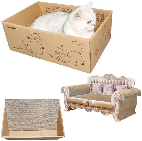 miwoowim Royal Cat Scratcher Sofa & Box, Durable Cardboard Furniture Guard - Image 5