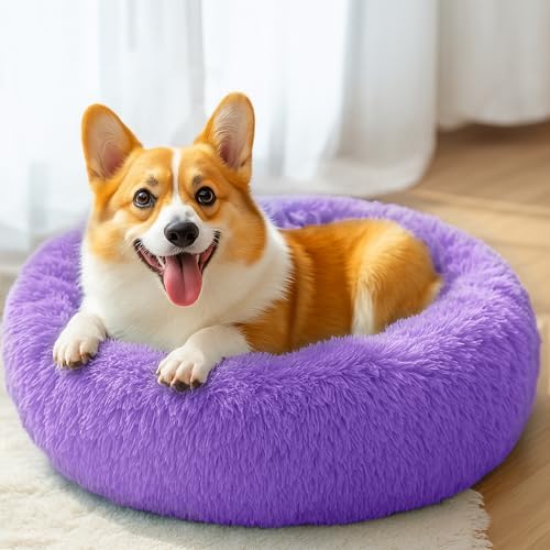 28in Large Dog Bed, Calming Donut Bed - Image 5