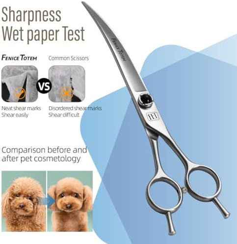 Dog Grooming Scissors: 7.5 inch Pet Curved Shears Made Of Japanese 9CR Advanced - Image 5