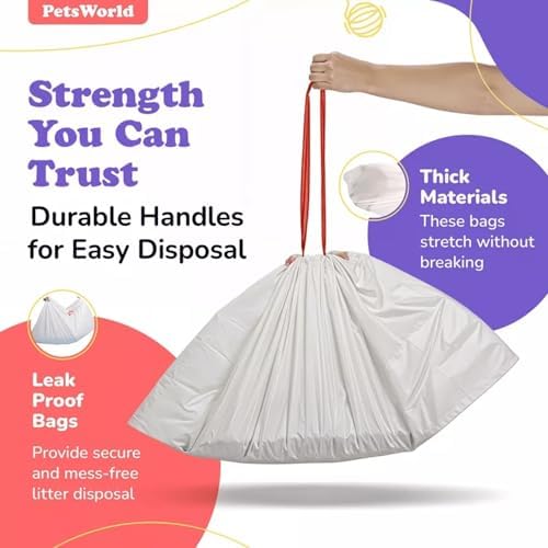 PETSWORLD Cat Litter Box Liners, Heavy Duty Litter Pan Liners Bags - Image 3