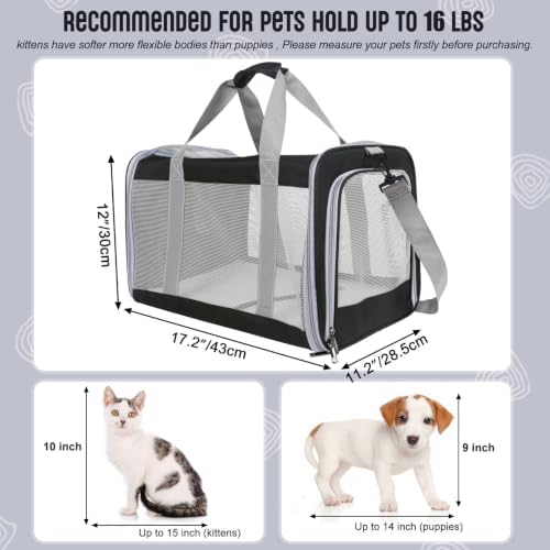 Pet Carrier for Large Cats of 20 Lbs, Collapsible Carrier Bag for Big Cat or 2 - Image 2