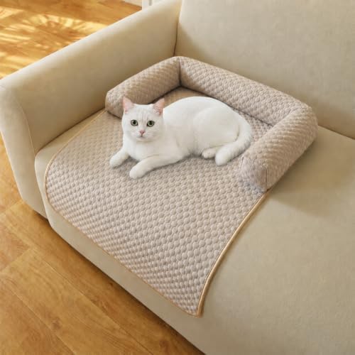 Cooling Pet Bed Mats with Neck & Head Support, 31.5 x 23.62 inch Khaki by Whiskopia