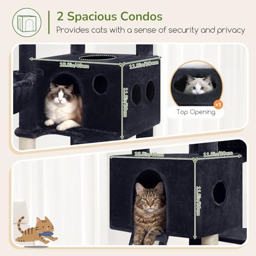 Globlazer Tall Cat Tower Extra Large Cat Tree House, Dark Grey - Image 3