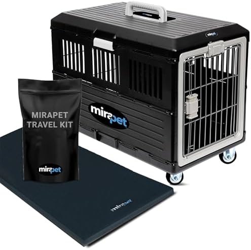 Pet Carrier with Pad, Medium Cats & Dogs, 26.4" Lx15.3 Wx18.8 H by Mirapet