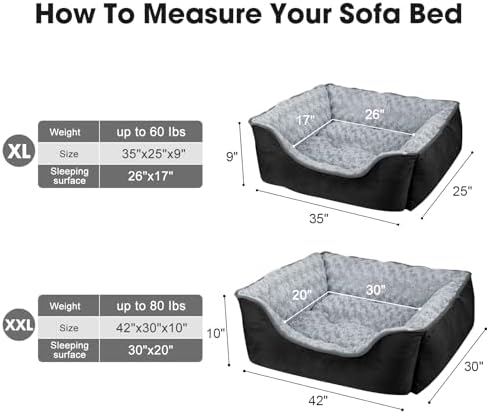 JOEJOY Rectangle Dog Bed for Large Medium Small Dogs - Image 3