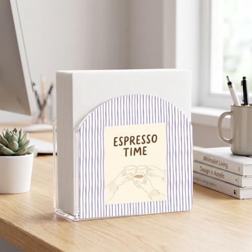 Espresso Time Coffee Print Acrylic Napkin Holder - Image 5