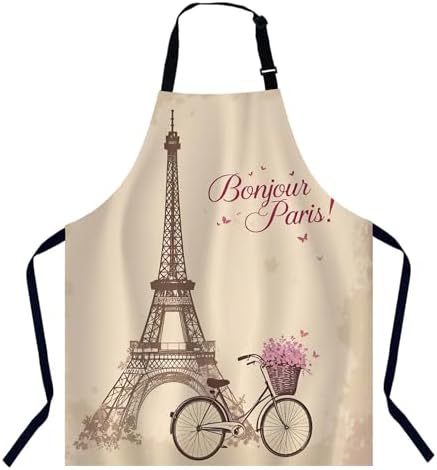 Tower Eiffel and Bicycle Waterproof Apron Kitchen Chef Aprons Bibs by Unknown