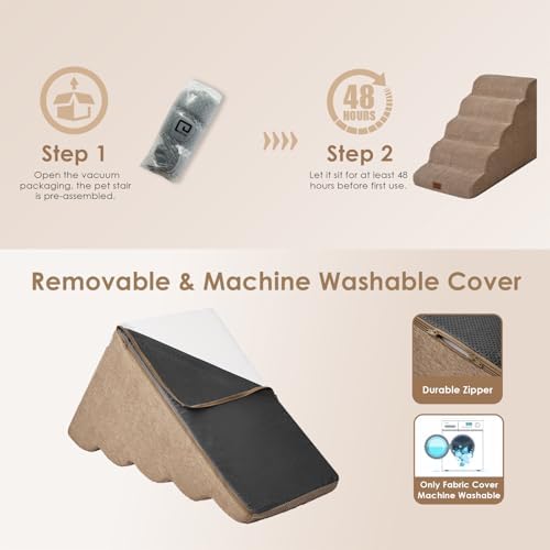 EHEYCIGA Extra Wide Dog Stairs for Large Dogs, 24.4" H Pet Step - Image 7