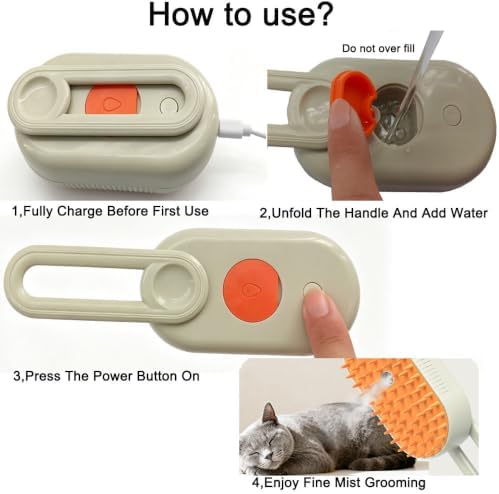 3 in 1 Pet Grooming Comb, Cat Steam Brush, Silicone Hair Shedding Steam Comb - Image 6