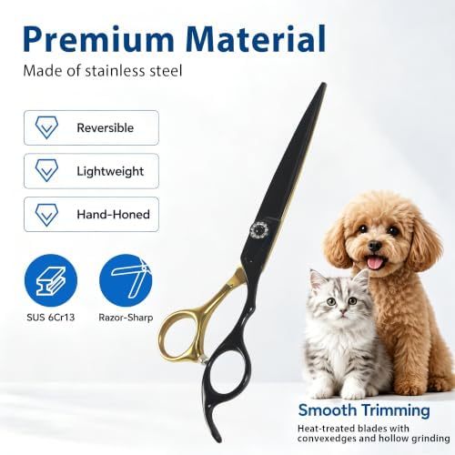 7" Dog Grooming Straight Shears, Professional Dog Scissors - Image 3