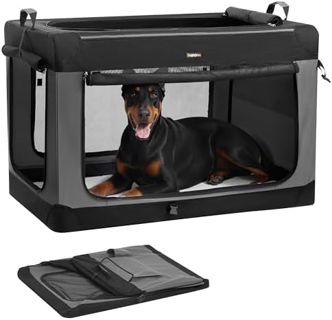 Feandrea Collapsible Dog Crate, Portable Oxford Fabric Pet Carrier by FeandreabySONGMICSHOME