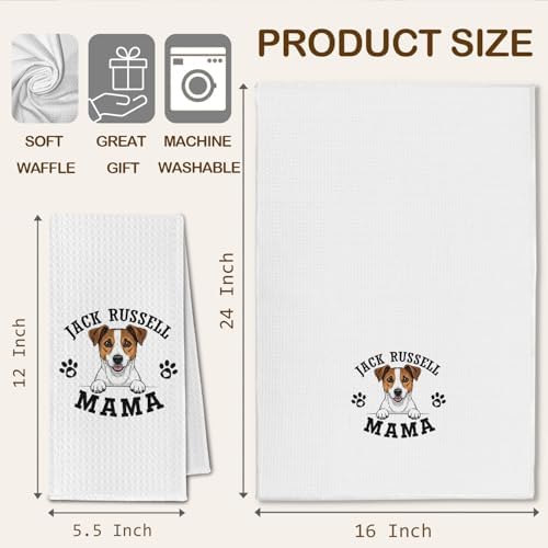 Jack Russell Kitchen Towels, Dog Mama Jack Russell Terrier Gifts - Image 6