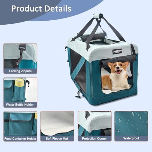 JESPET 3 Door Soft Dog Crates Kennel, Collapsible Travel Pet Carrier - Image 4