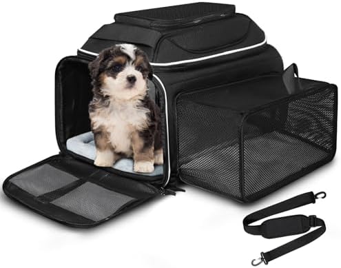 Petskd Top and Side Expandable Small Pet Carrier Airline Approved by Petskd