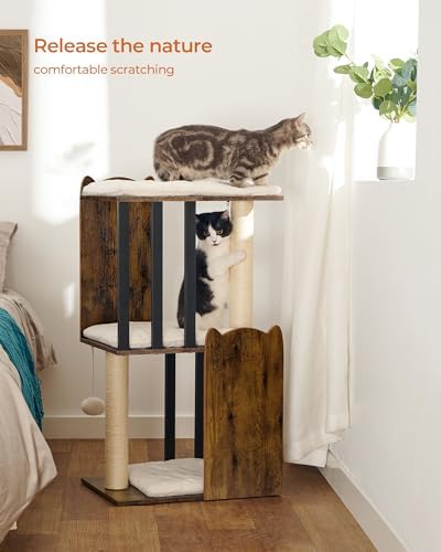 FourFurPets 35.4in 3-Tier Modern Cat Tree Tower Condo, Cat Scratch Posts - Image 3