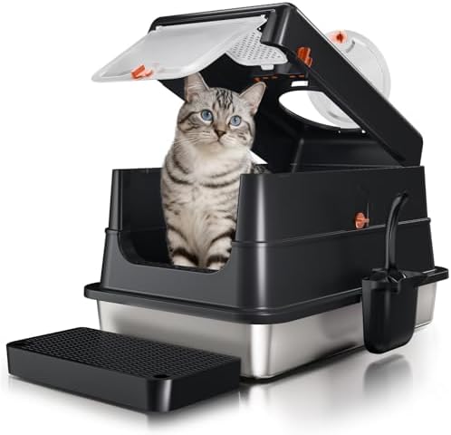 Stainless Steel Cat Litter Box by FusblomOfficial