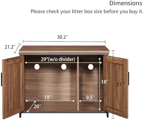 unipaws Top Opening Cat Litter Box Enclosure Furniture, Flip Top Design - Image 7