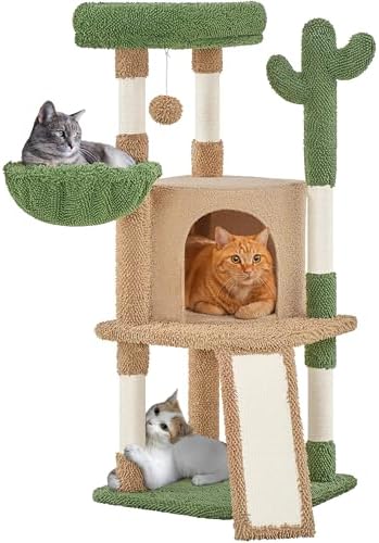 Yaheetech 42in Brown Cactus Cat Tree Tower by Yaheetech