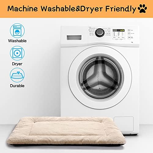 Dog Crate Pad Washable Dog Bed for Crate Medium Cozy Mat 36-Inch Cream - Image 5