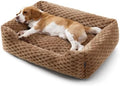 Bedsure Washable Dog Beds Large Sized Dog Bubble Fleece, 35in Camel Brown by BEDSURE