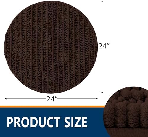 Smiry Bathroom Rugs Round 24X24, Extra Soft Rubber Backing Bath Mats - Image 2