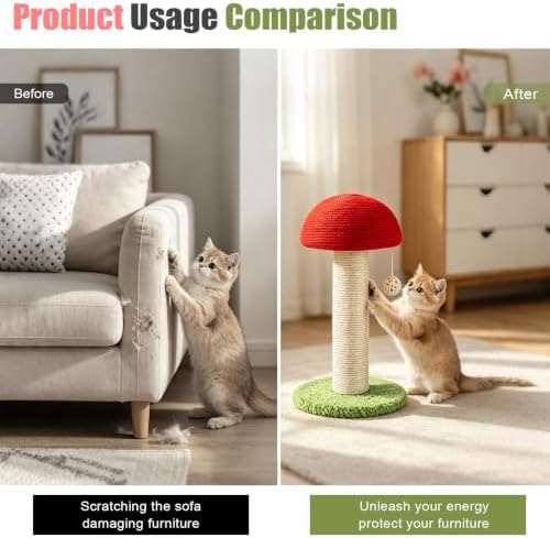 Mini Mushroom Sisal Cat Scratching Post - Image 3