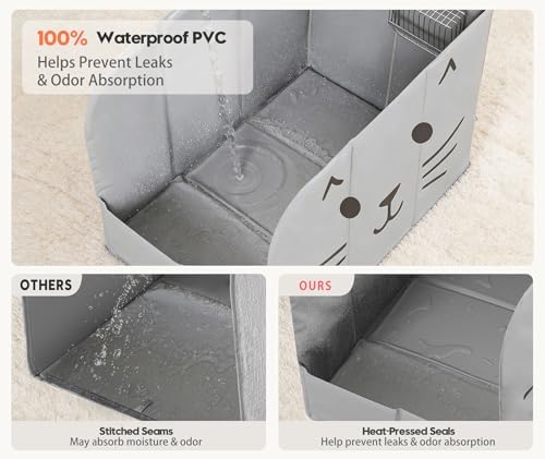PVC Waterproof Cat Litter Box Enclosure Splash Guard - Image 2