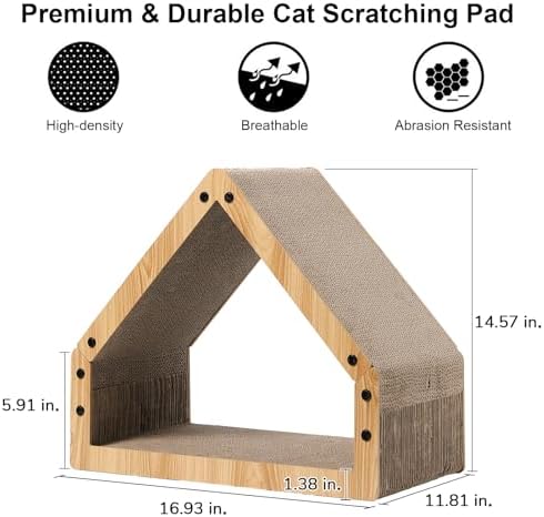 FUKUMARU Cat Scratcher House, Cozy Cardboard Cat Bed Design Scratching Pad - Image 2
