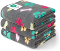 Luciphia 1 Pack 3 Blankets Fluffy Premium Fleece Pet Blanket Flannel Paw by luciphia