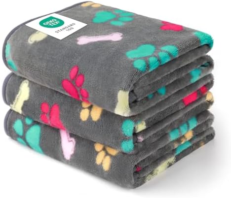 Luciphia 1 Pack 3 Blankets Fluffy Premium Fleece Pet Blanket Flannel Paw by luciphia