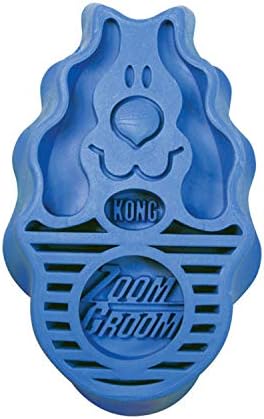 KONG - ZoomGroom - Dog Brush for Grooming and Shampooing - Blue Brush for Large by KONG