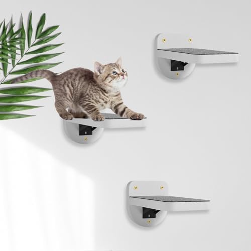 ESPETS Set of 3 White Cat Wall Climbing Steps, Wall Mount Floating Shelves - Image 7