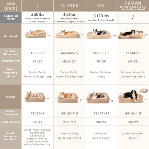 EHEYCIGA Orthopedic Foldable Human Dog Bed - Image 2