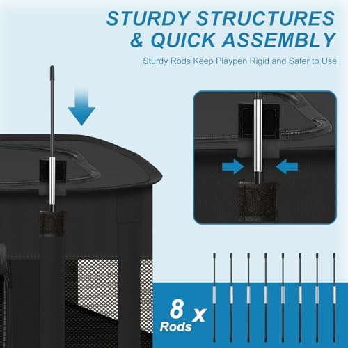 X-ZONE PET Dog Playpen, Puppy Cat Play Pen Portable Foldable Indoor/Outdoor - Image 2
