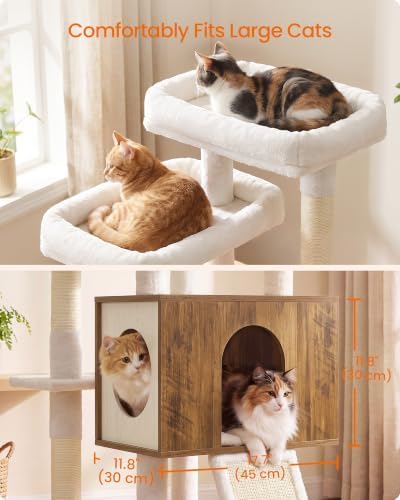 Feandrea Tall Cat Tree, 8-Tier Wood Tower - Image 4