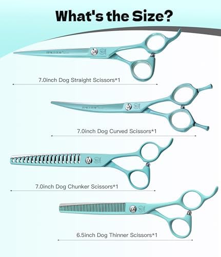 7" Professional Dog Grooming Scissors Set, Japanese 440C Stainless Steel - Image 7