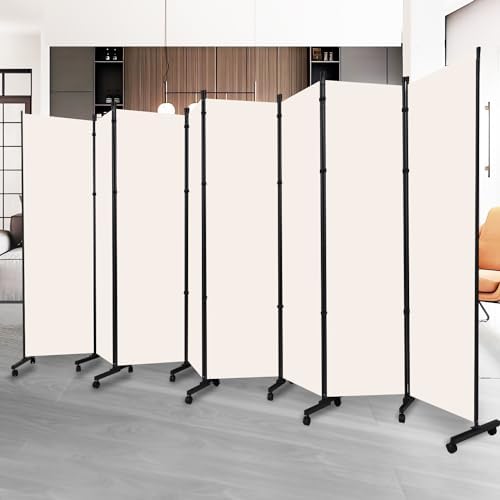 Room Divider 6 Panel-176''Wide Folding Privacy Screen, Large Partition Wall by HOMSCREENER