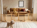 Wooden Freestanding Folding Dog Gate Indoor by Oapety
