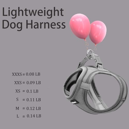 Solmoony Sparkly XXS Dog Harness and Leash Set, Step in Soft Light Puppy Vest - Image 5