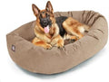 Majestic Pet 52 Inch Suede Calming Dog Bed Washable – Cozy Soft Round Dog Bed by MajesticPet