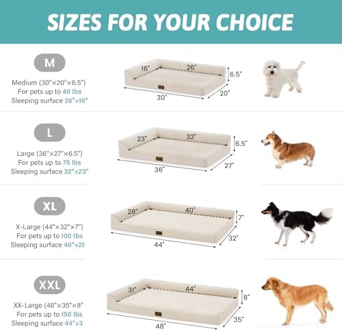 COZY KISS Orthopedic Dog Bed for Medium Small Size Dogs, L Shaped 30x20 in - Image 4
