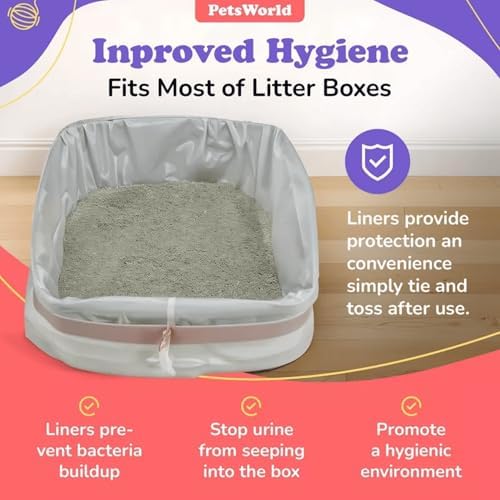 PETSWORLD Cat Litter Box Liners, Heavy Duty Litter Pan Liners Bags - Image 2