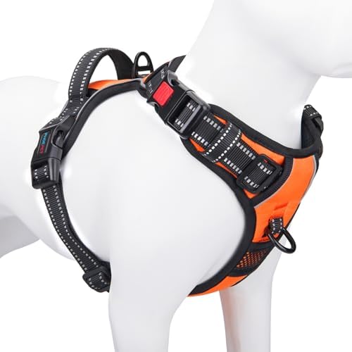 PHOEPET Reflective Dog Harness Large Breed Adjustable No Pull Vest by PHOEPET