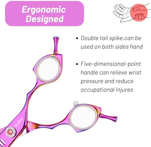 7.5" Curved Chunker Dog Grooming Scissors, 35 Teeth Shears - Image 7