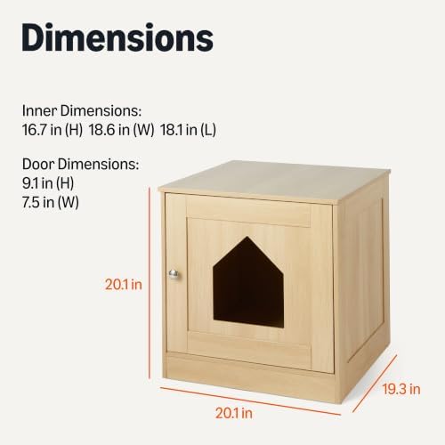 Amazon Basics Cat Litter Box Enclosure Cabinet, Furniture-Style Wood Hidden - Image 5