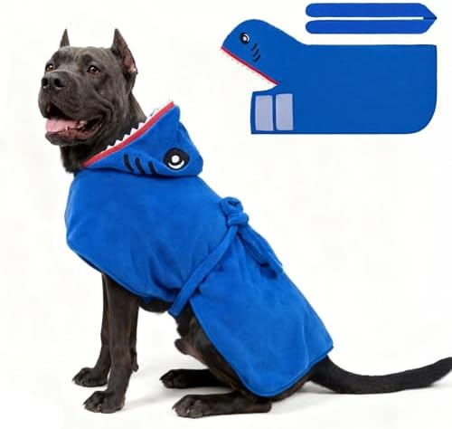 SCENEREAL Dog Bathrobe Fast Drying Towel Microfiber Dog Towel Robe by SCENEREAL
