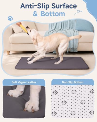 XL Large Dog Crate Pad Mat, Waterproof Wipeable Pad, Graphite Grey - Image 4
